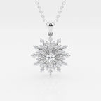 0.69 TCW Round Moissanite Diamond Sunbrust Pendant Necklace