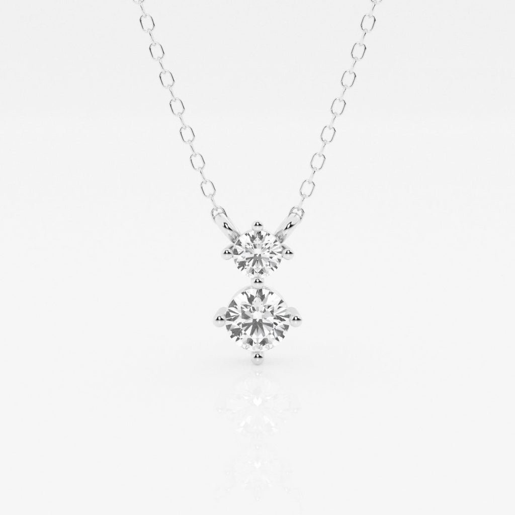 1.0 TCW Round Moissanite Diamond Two Stone Necklace