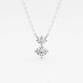 1.0 TCW Round Moissanite Diamond Two Stone Necklace