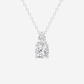 1.0 TCW Cushion & Pear Moissanite Diamond Two Stone Necklace