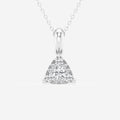 0.50 TCW Round Moissanite Diamond Triangle Cluster Necklace