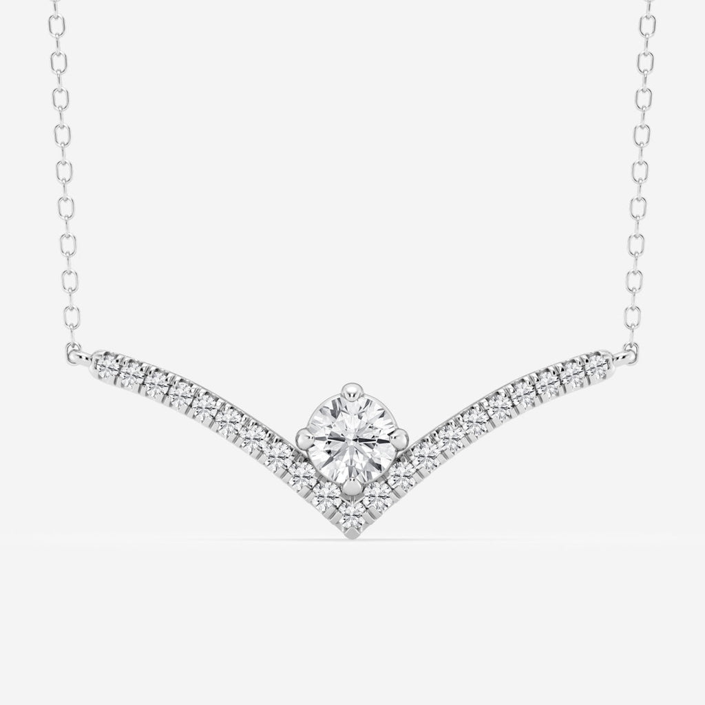 0.50 CT Round Moissanite Diamond Chevron Style Necklace