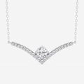 0.50 CT Round Moissanite Diamond Chevron Style Necklace