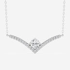 0.50 CT Round Moissanite Diamond Chevron Style Necklace