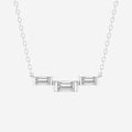 0.25 TCW Baguette Moissanite Diamond Three Stone Necklace