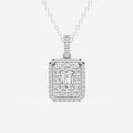 0.33 CT Emerald Moissanite Diamond Halo Style Necklace