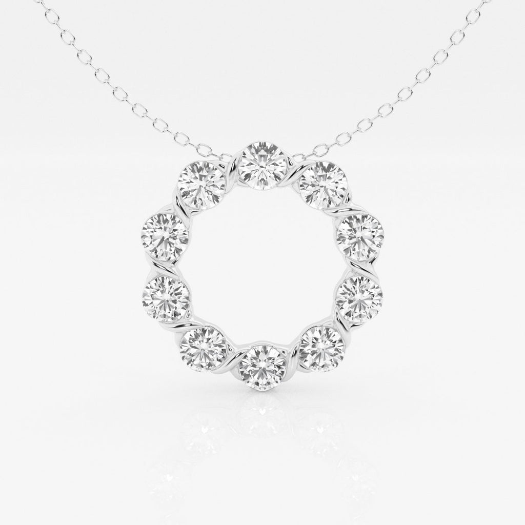 2.0 TCW Round Moissanite Diamond Circle Pendant Necklace