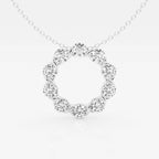 2.0 TCW Round Moissanite Diamond Circle Pendant Necklace
