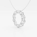 2.0 TCW Round Moissanite Diamond Circle Pendant Necklace
