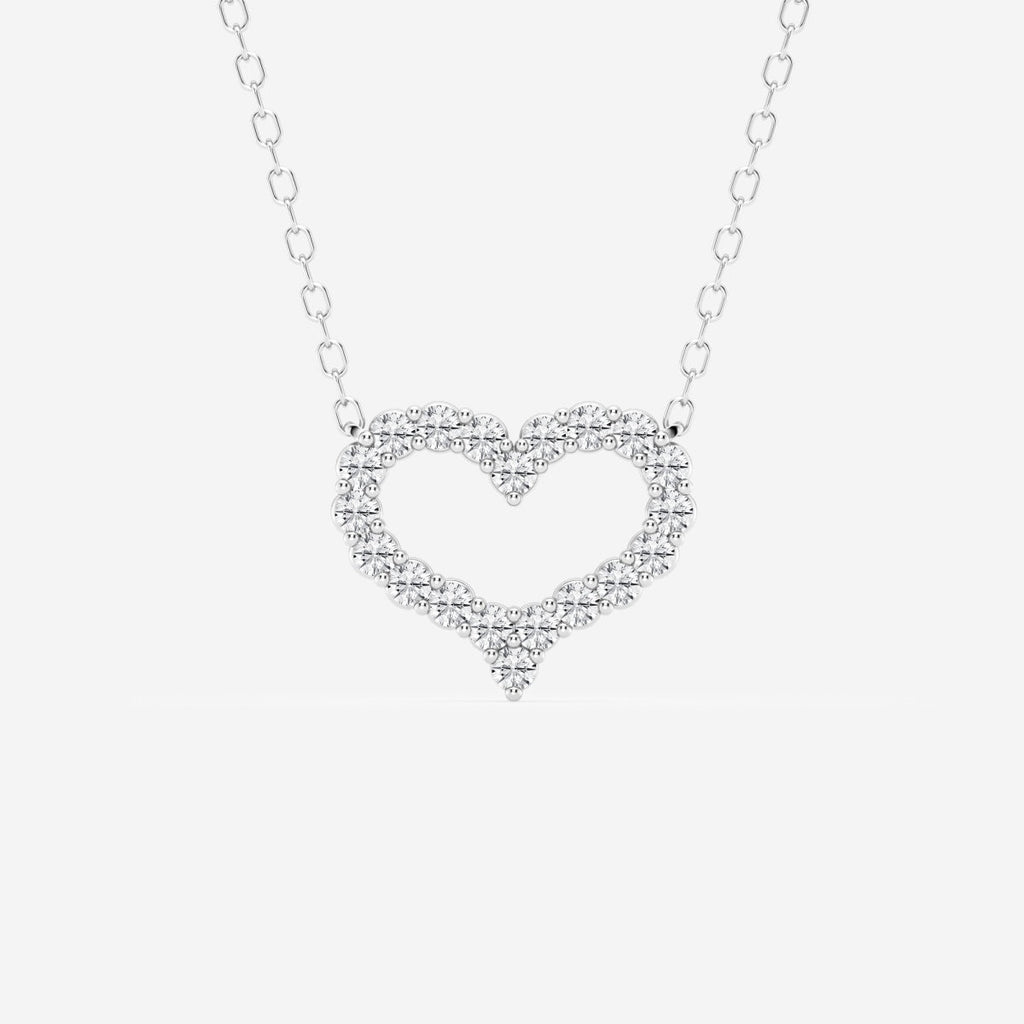 0.24 TCW Round Moissanite Diamond Heart Pendant Necklace
