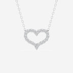 0.24 TCW Round Moissanite Diamond Heart Pendant Necklace