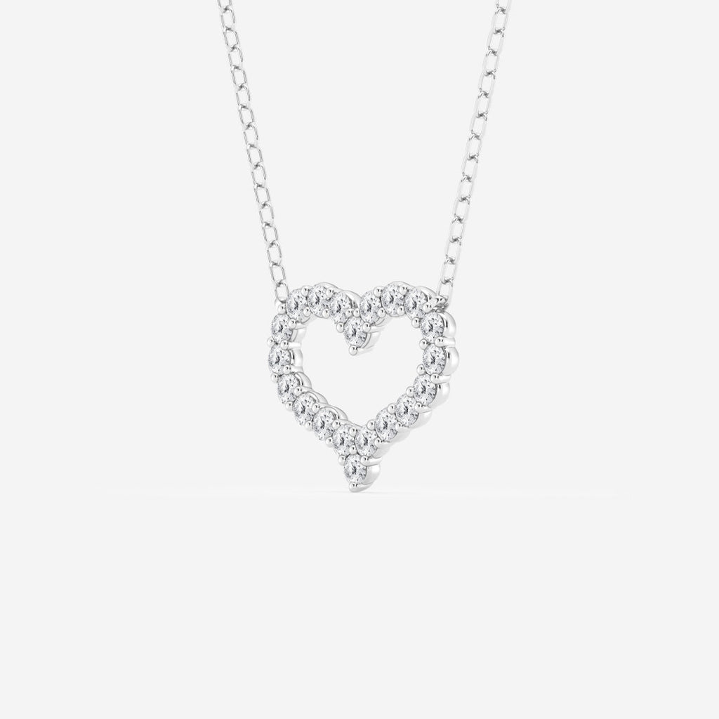 0.24 TCW Round Moissanite Diamond Heart Pendant Necklace
