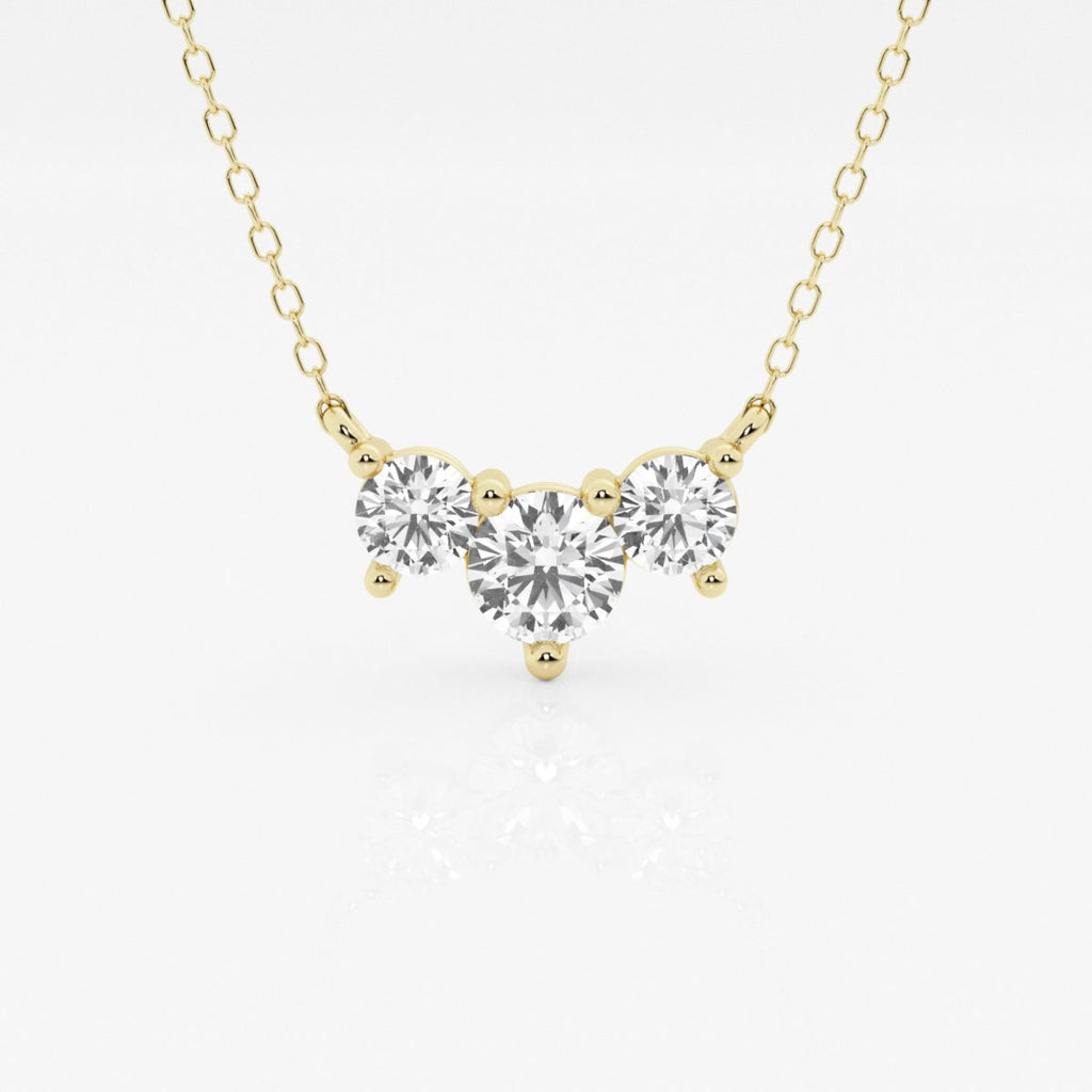 1.0 TCW Round Moissanite Diamond Three Stone Necklace