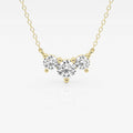 1.0 TCW Round Moissanite Diamond Three Stone Necklace