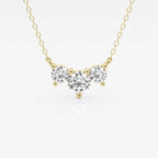 1.0 TCW Round Moissanite Diamond Three Stone Necklace