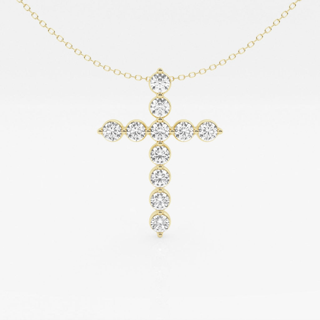 2.0 TCW Round Moissanite Diamond Cross Necklace