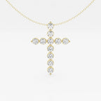 2.0 TCW Round Moissanite Diamond Cross Necklace