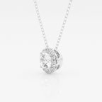 0.50 CT Round Moissanite Diamond Halo Necklace
