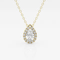 0.50 CT Pear Moissanite Diamond Halo Style Necklace