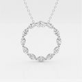 1.01 TCW Maquise Moissanite Diamond Circle Pendent Necklace