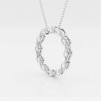 1.01 TCW Maquise Moissanite Diamond Circle Pendent Necklace