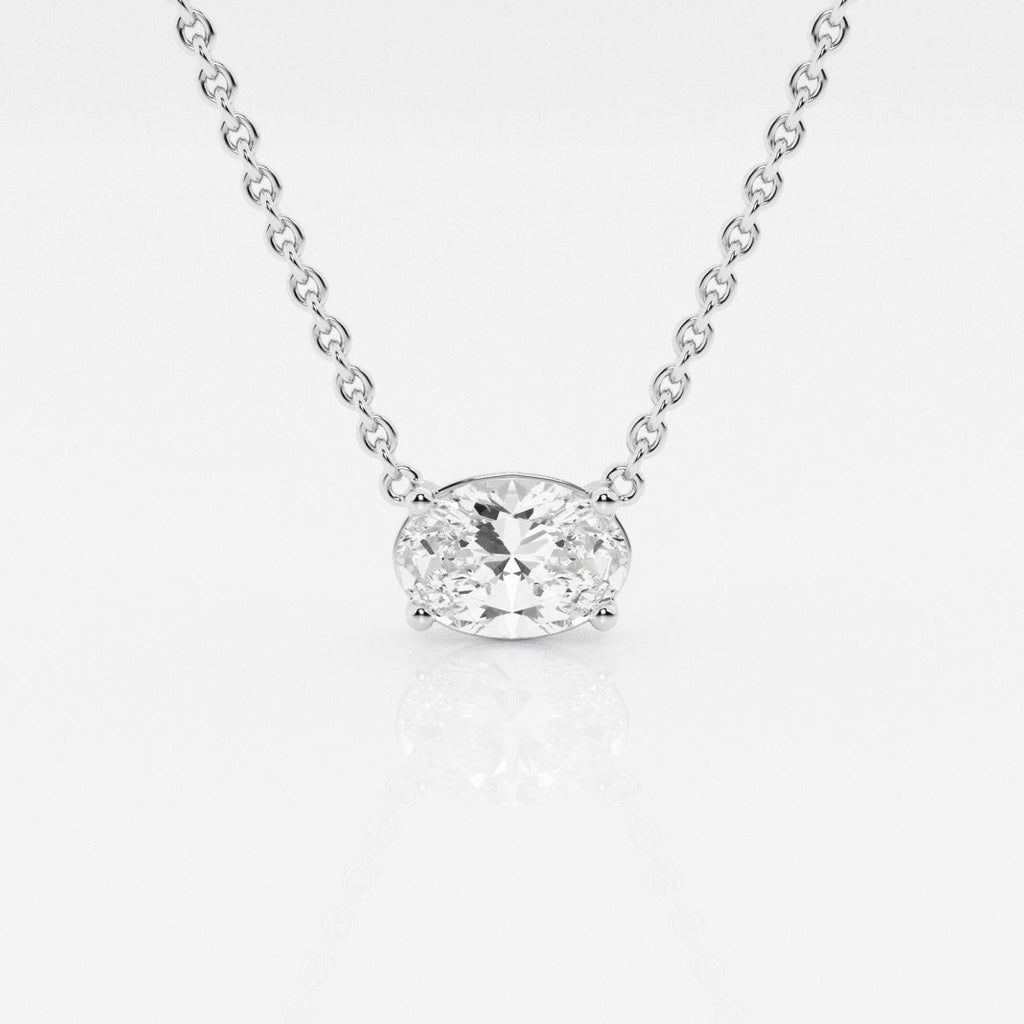1.0 CT Oval Moissanite Diamond Solitaire Necklace