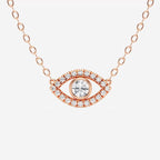 0.35 TCW Round Moissanite Diamond Evil Eye Necklace