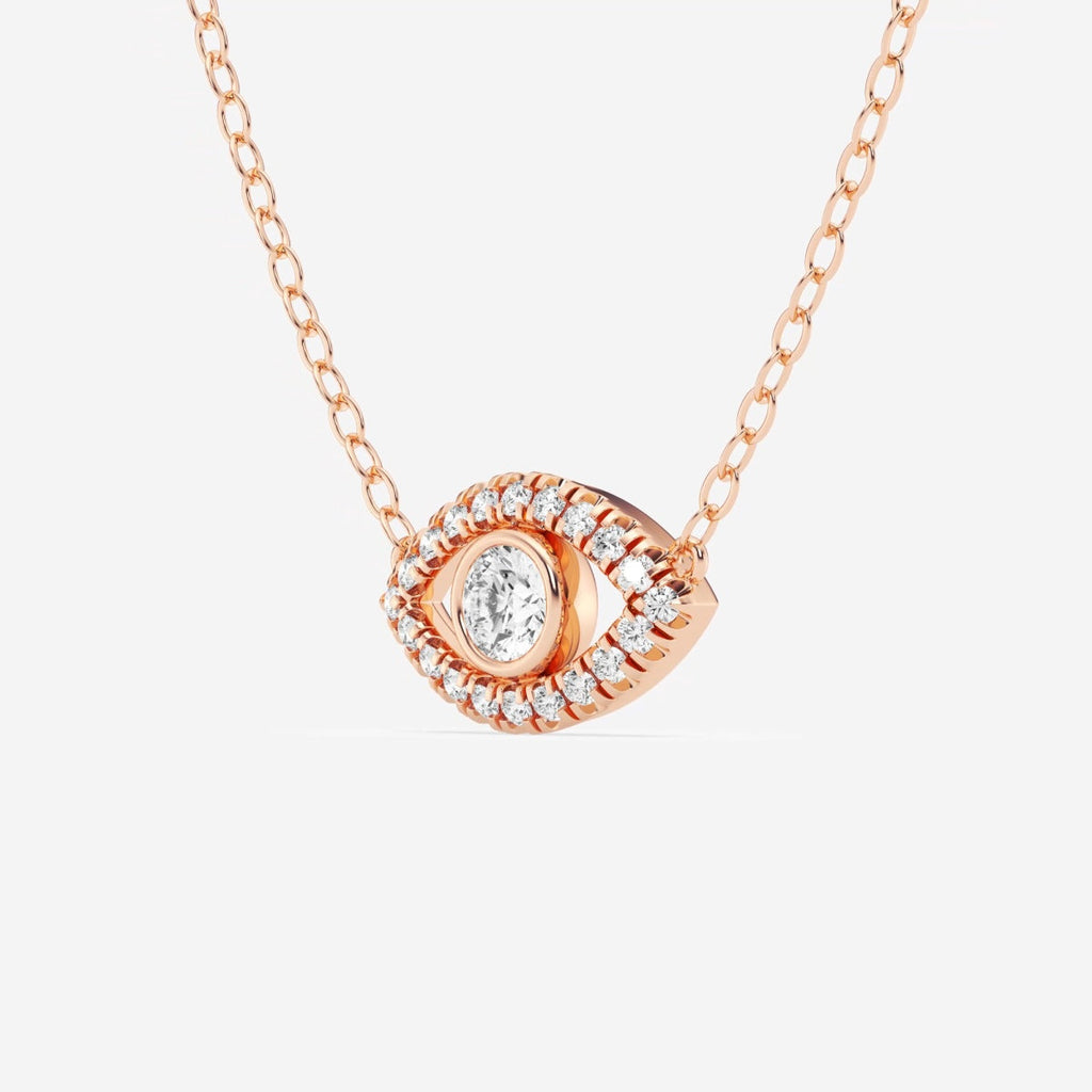 0.35 TCW Round Moissanite Diamond Evil Eye Necklace