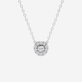 0.14 TCW Round Moissanite Diamond Halo Necklace