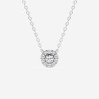 0.14 TCW Round Moissanite Diamond Halo Necklace