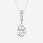 3.50 CT Pear Moissanite Diamond Three Stone Necklace
