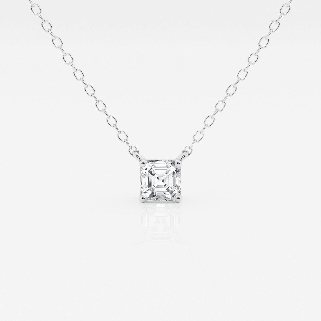0.50 CT Asscher Moissanite Diamond Solitaire Necklace