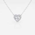 0.40 CT Heart Moissanite Diamond Halo Style Necklace