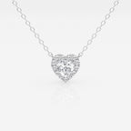 0.40 CT Heart Moissanite Diamond Halo Style Necklace