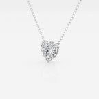 0.40 CT Heart Moissanite Diamond Halo Style Necklace