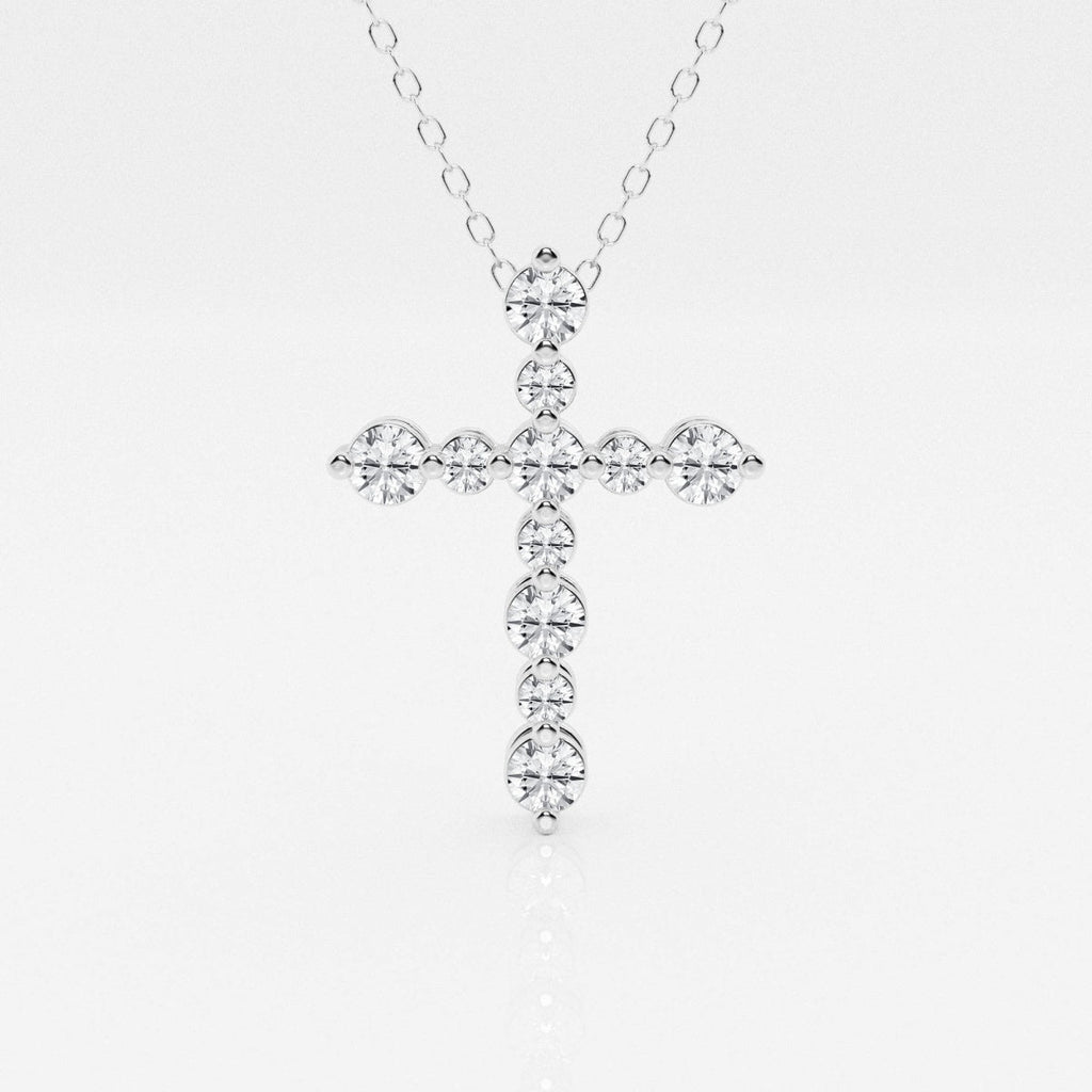 0.75 TCW Round Moissanite Diamond Cross Necklace