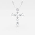 0.75 TCW Round Moissanite Diamond Cross Necklace