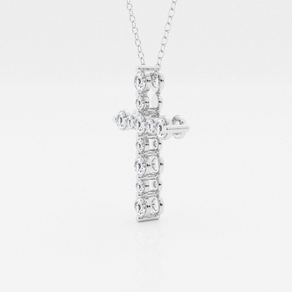 0.75 TCW Round Moissanite Diamond Cross Necklace