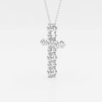 0.75 TCW Round Moissanite Diamond Cross Necklace