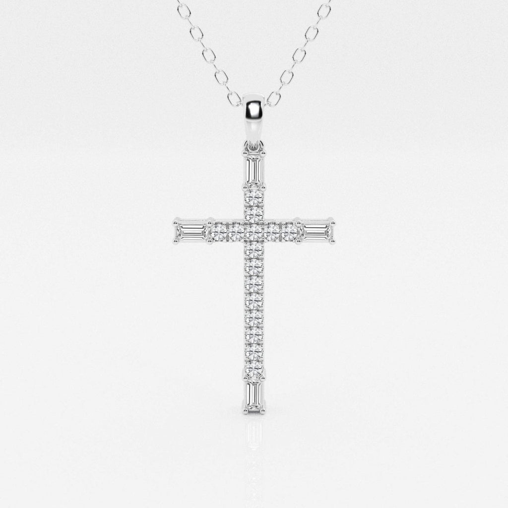 0.24 TCW Round Moissanite Diamond Cross Necklace