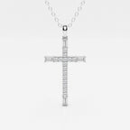 0.24 TCW Round Moissanite Diamond Cross Necklace