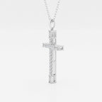 0.24 TCW Round Moissanite Diamond Cross Necklace