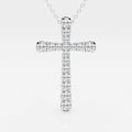 1.03 TCW Round Moissanite Diamond Cross Necklace