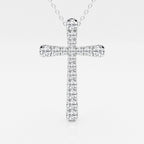 1.03 TCW Round Moissanite Diamond Cross Necklace