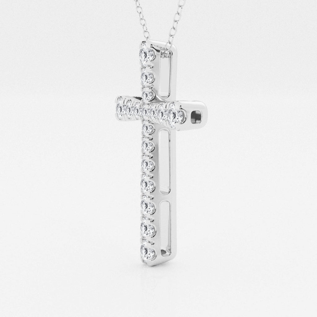 1.03 TCW Round Moissanite Diamond Cross Necklace