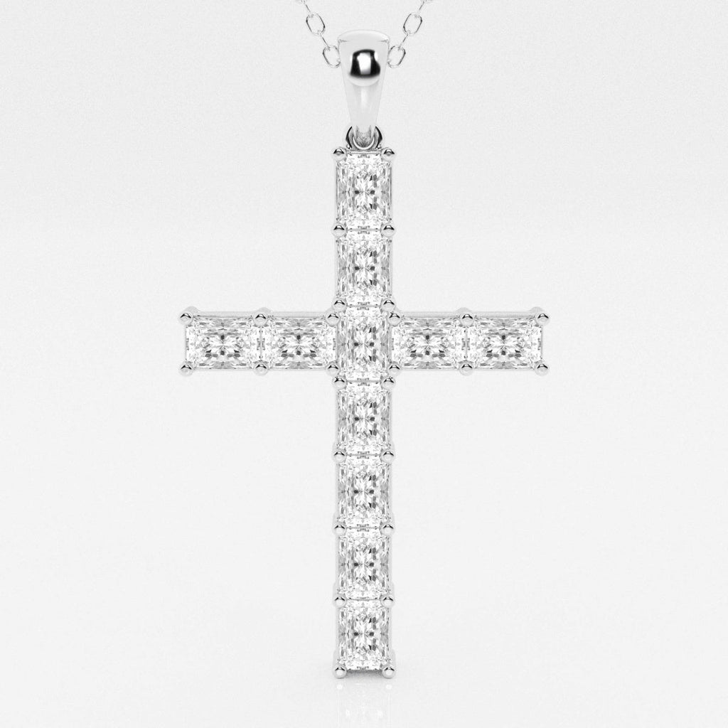 2.06 TCW Radiant Moissanite Diamond Cross Necklace