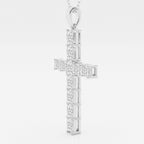 2.06 TCW Radiant Moissanite Diamond Cross Necklace