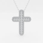 0.76 TCW Round Moissanite Diamond Cross Necklace