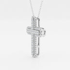 0.76 TCW Round Moissanite Diamond Cross Necklace