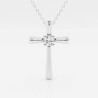 0.24 CT Round Moissanite Diamond Cross Necklace